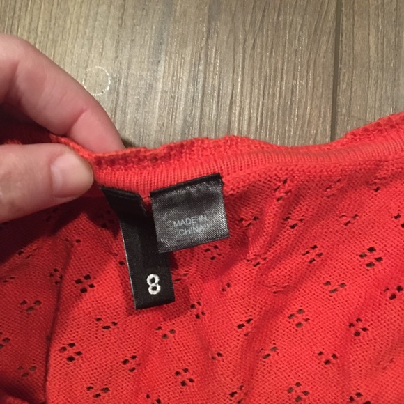 H&M red knit cardigan 3/4 sleeve - Picture 4 of 5